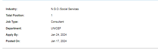 UNICEF need International Consultant Jobs 2024