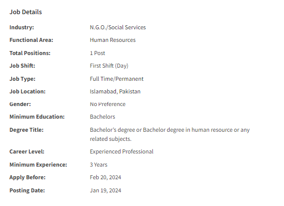HR Officer need by INGO Cesvi International Jobs 2024