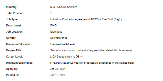 UN-WHO need Protocol Assistant Jobs 2024