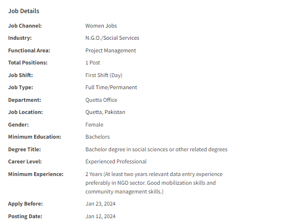 Community Mobilizer need by NGO Jobs 2024