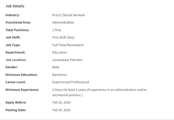 Area Coordinator need by NGO The Citizens Foundation Jobs 2024