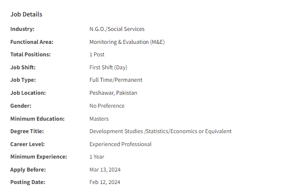 Meal Assistant need by N.G.O Jobs 2024