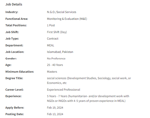 MEAL Coordinator need by Cesvi International Jobs 2024