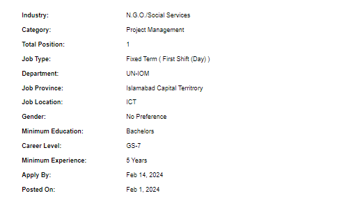 Senior Programme Assistant need by UN-IOM Jobs 2024