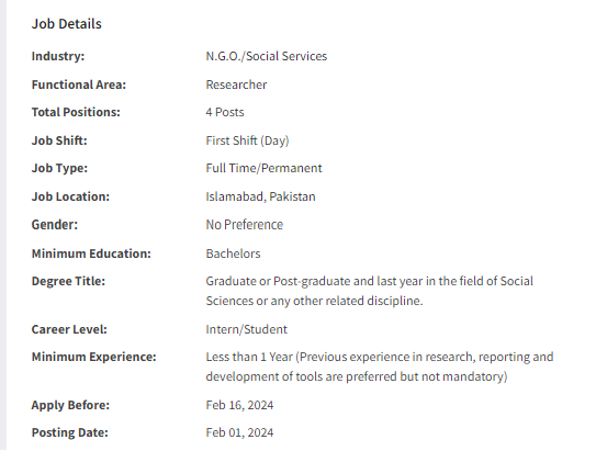 Research Intern need by INGO Secours Islamique France-SIF Jobs 2024