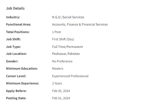 Finance Assistant need by INGO Secours Islamique France-SIF Jobs 2024