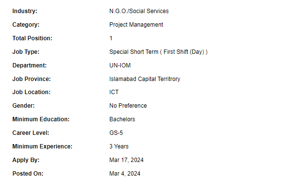 Administrative Assistant need by UN-IOM Jobs 2024