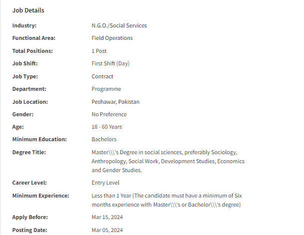 Community Development Officer need by NGO Jobs 2024