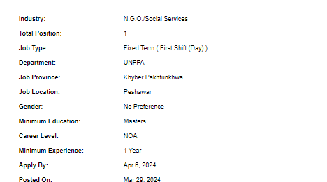 Programme Management Analyst need by UNFPA Jobs 2024