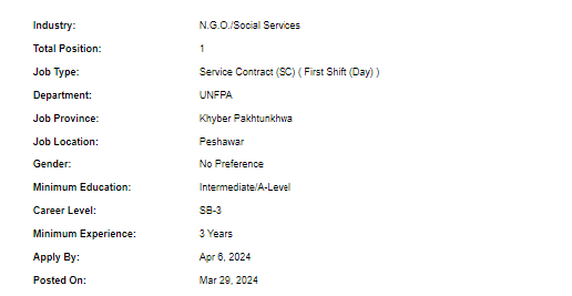 Programme Assistant required by UNFPA Jobs 2024