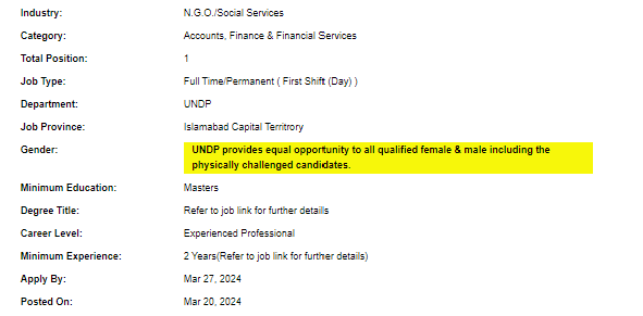 Project Admin & Finance Offer need by UNDP Jobs 2024