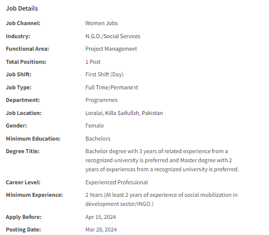 Social Mobilizer need by INGO Muslim Aid for multiple cities Jobs 2024