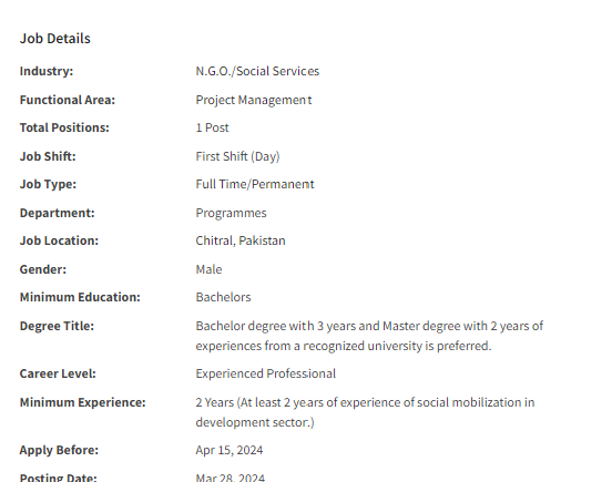 Social Mobilizer need by INGO Muslim Aid Jobs 2024