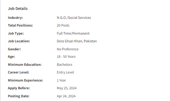 Field Officer need by NGO Green Pakistan Organization Jobs 2024