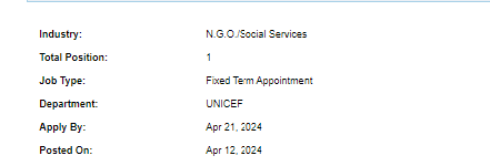 Programme Specialist need by UNICEF Jobs 2024