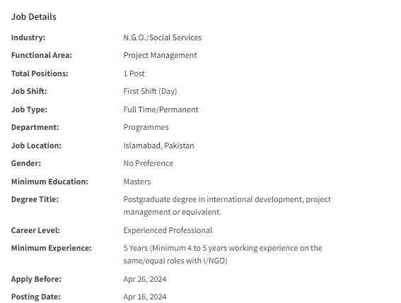 Programme Coordinator need by INGO Muslim Aid Jobs 2024