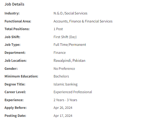 Sharia Advisor need by INGO Islamic Relief International Jobs 2024