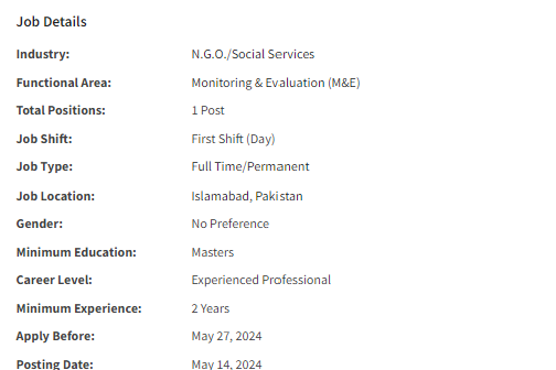 Monitoring Officer need by NGO Pak Aid Jobs 2024