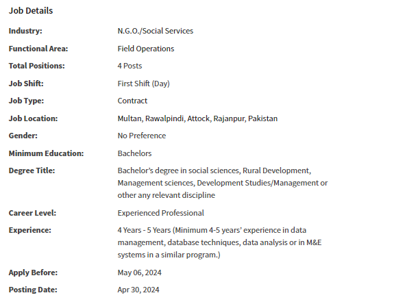 Data & Reporting Officer need by INGO Qatar Charity for multiple cities Jobs 2024