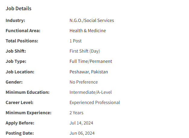 Lady Health Counselor need by NGO Jobs 2024
