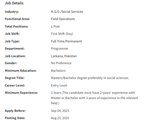 Assistant MEAL Officer need by INGO Islamic Relief International Jobs 2025