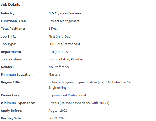 Project Officer need by INGO Muslim Aid Jobs 2025