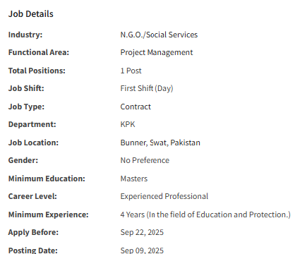 Education & Protection Officer need by INGO ACTED International Jobs 2025
