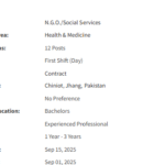 Health / Hygiene Promoter need by NGO Shifa Foundation Jobs 2025 Health / Hygiene Promoter need by NGO Shifa Foundation Jobs 2025